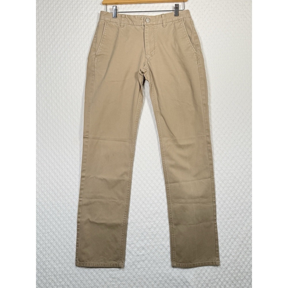 Bonobos Slim Straigh Chinos Pants Men 29x31.5 Tan Casual Preppy Golf Office Flaw